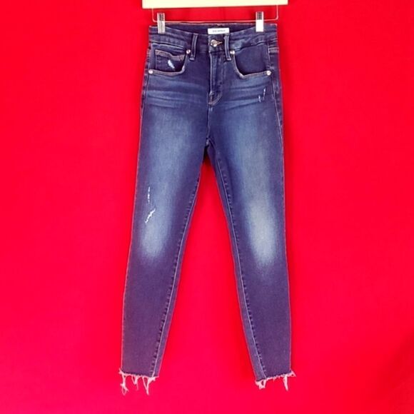 GOOD AMERICAN Good Legs Crop Jeans in Blue376‎ Womens Size 2/26 - Picture 2 of 7